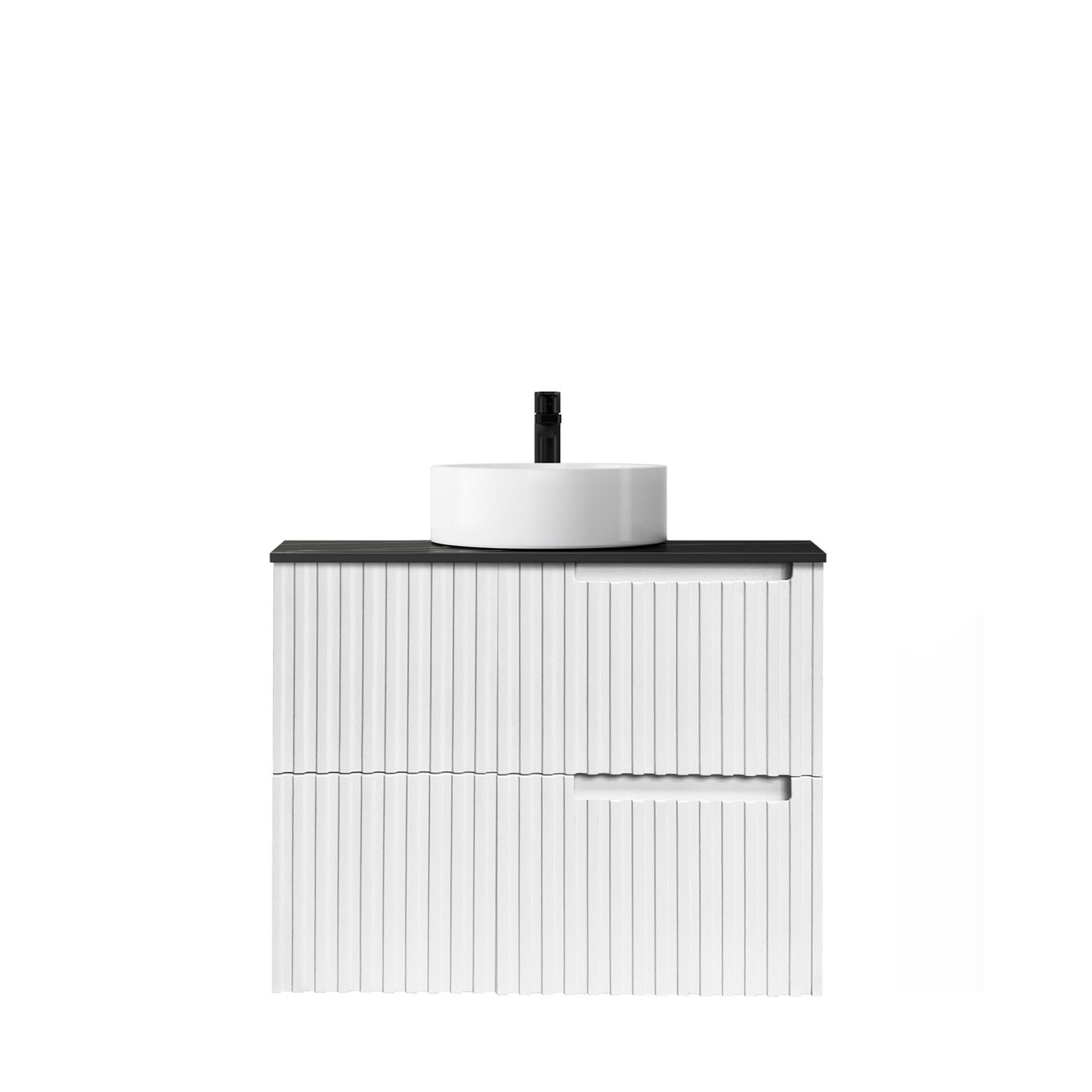 Noosa Fluted 750mm Satin White Wall Hung Vanity