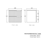 Noosa Fluted 600mm Satin White Wall Hung Vanity