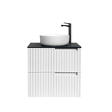 Noosa Fluted 600mm Satin White Wall Hung Vanity