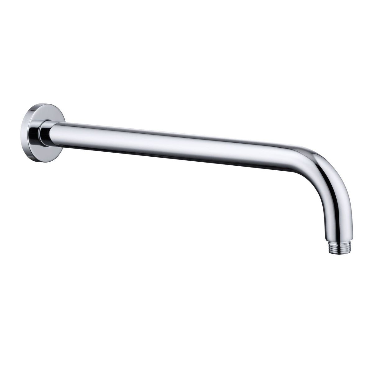 Vetto Wall Shower Arm Round 400mm Chrome Straight - front view