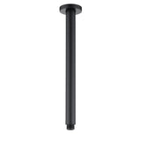 Vetto Ceiling Shower Arm Round 300mm Matte Black - front view