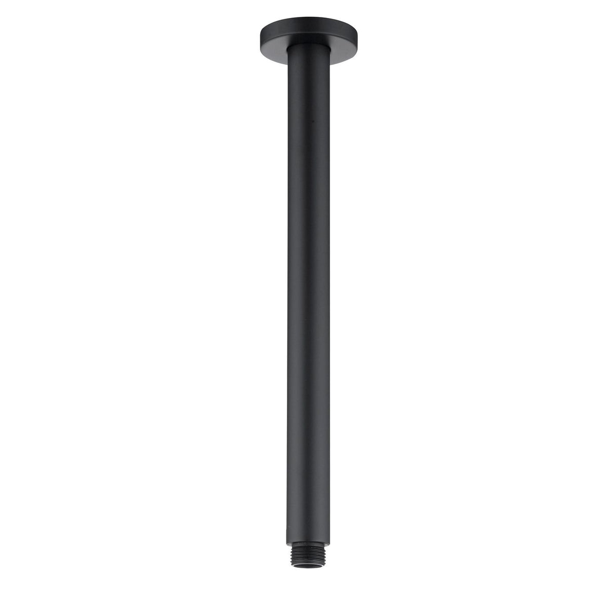 Vetto Ceiling Shower Arm Round 300mm Matte Black - front view