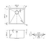 Axon Sink 45S 450x450x220 Gun Metal