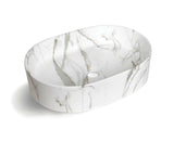 Quay Oval 500x330x120 Gloss Carrara Basin