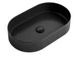Kensington Oval 560x350x120 Matte Black Basin - front view