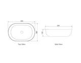 Bronte Oval 500x350x130 Gloss White Basin