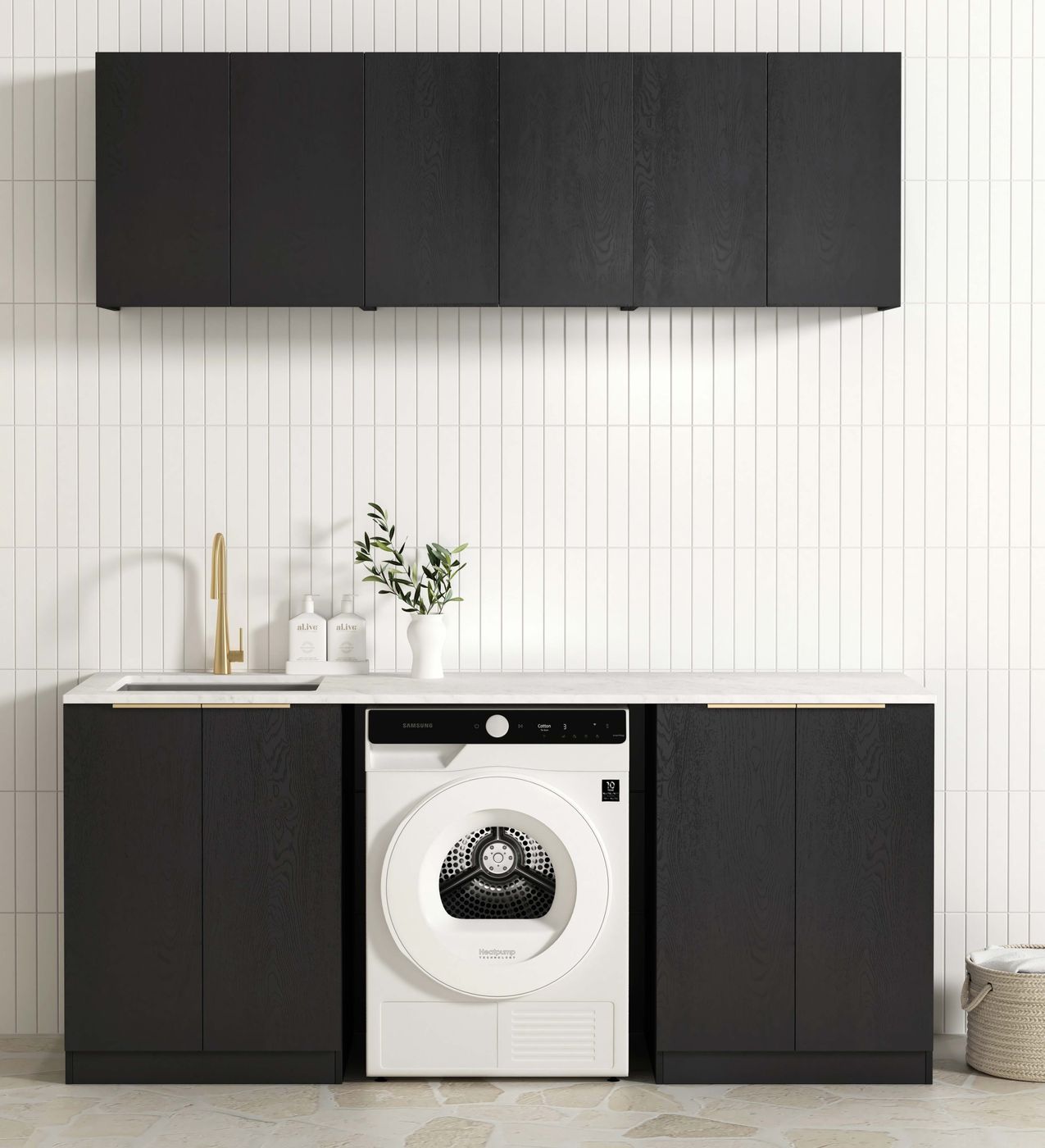 Byron/Bondi Black Oak Laundry Kit 1960x600x2100