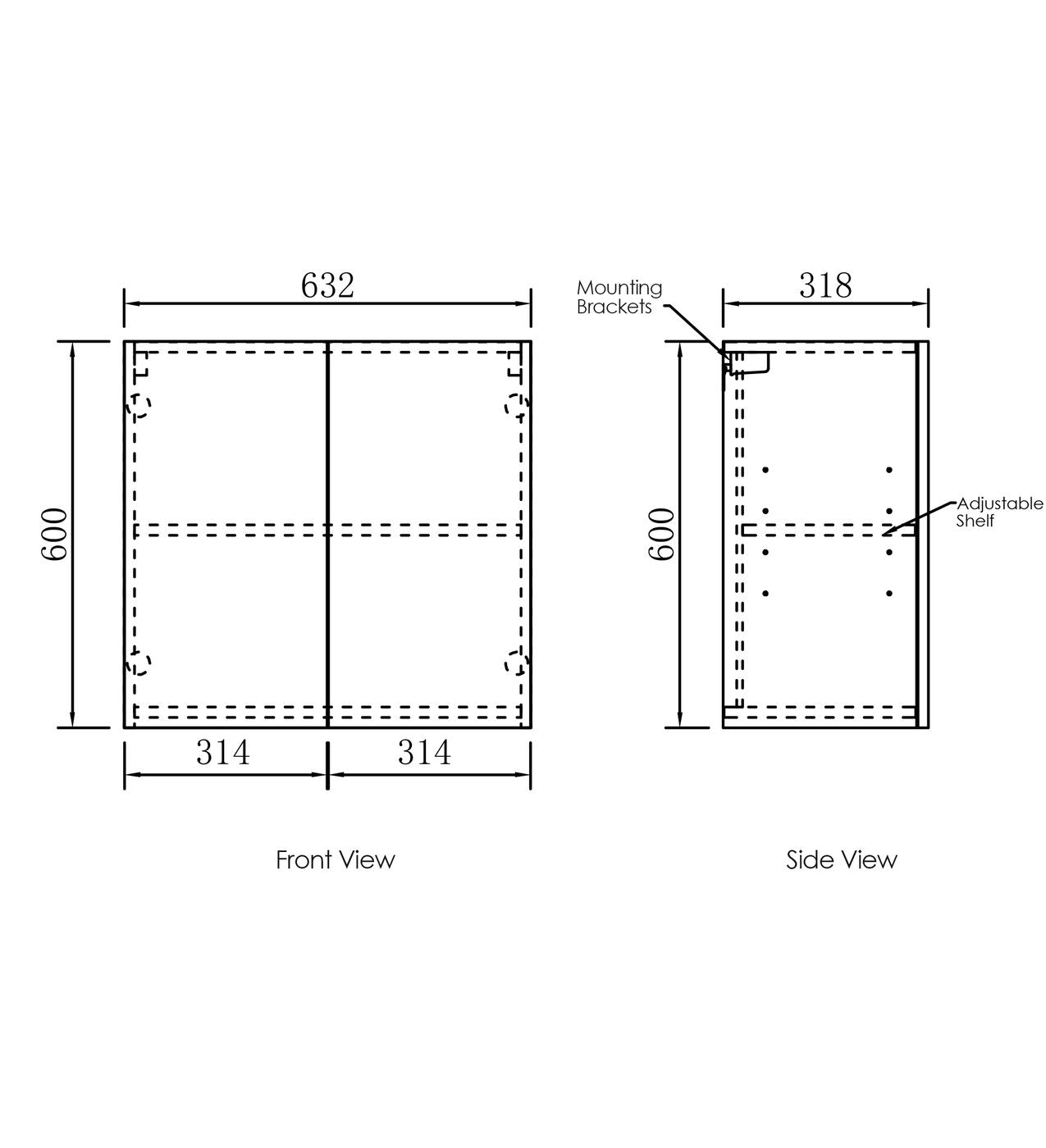 Byron/Bondi Black Oak Laundry Kit 1305x600x2100