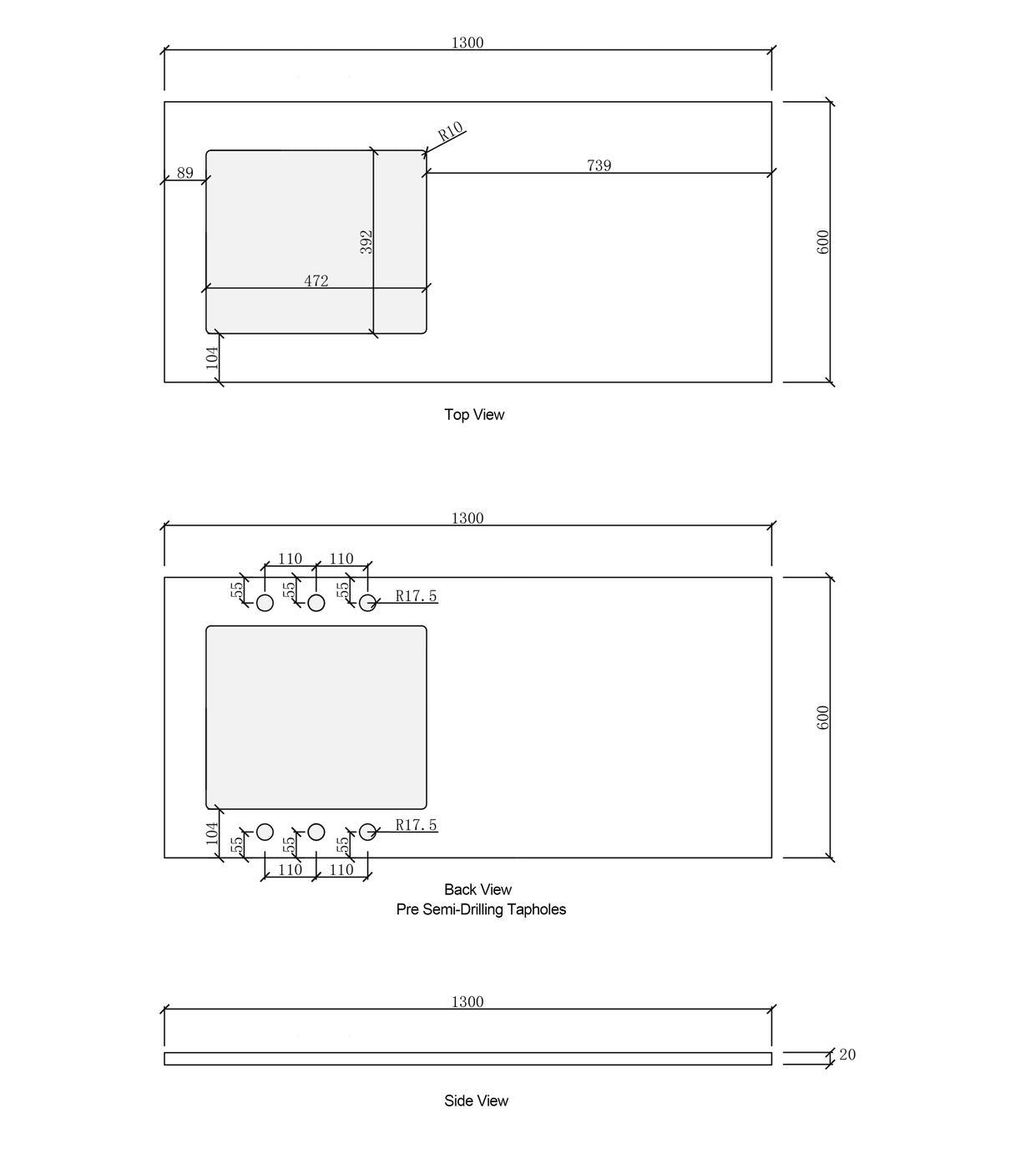 Byron/Bondi Black Oak Laundry Kit 1305x600x2100