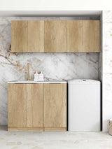 Byron/Bondi Natural Oak Laundry Kit 1715x600x2100 - finish and profile close-up