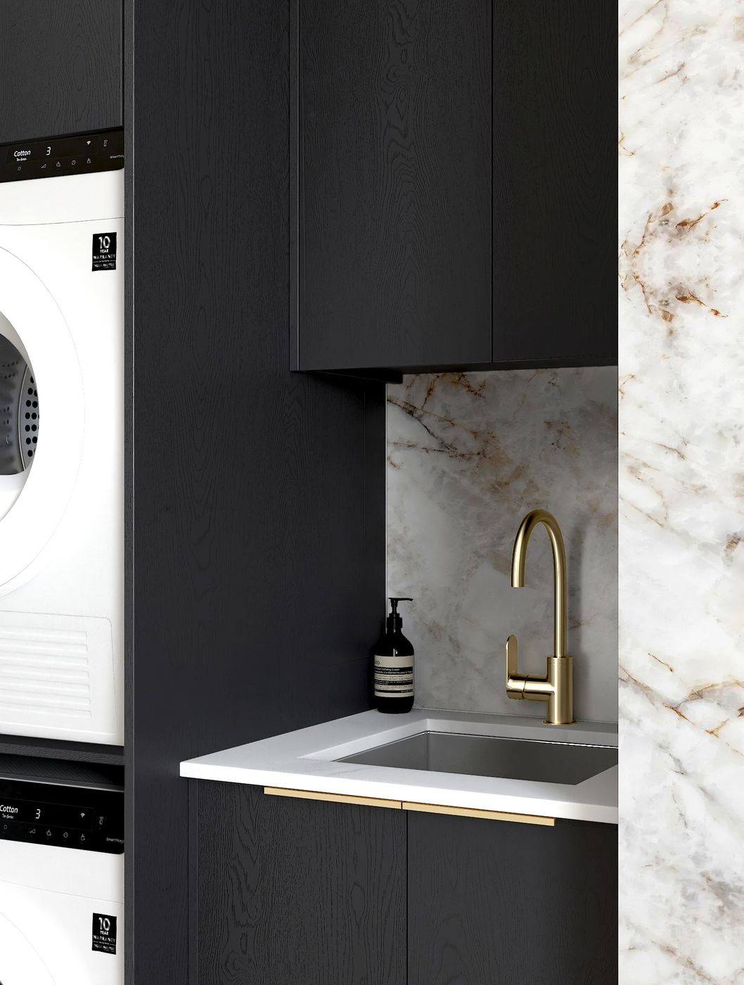 Byron/Bondi Black Oak Laundry Kit 1305x600x2100