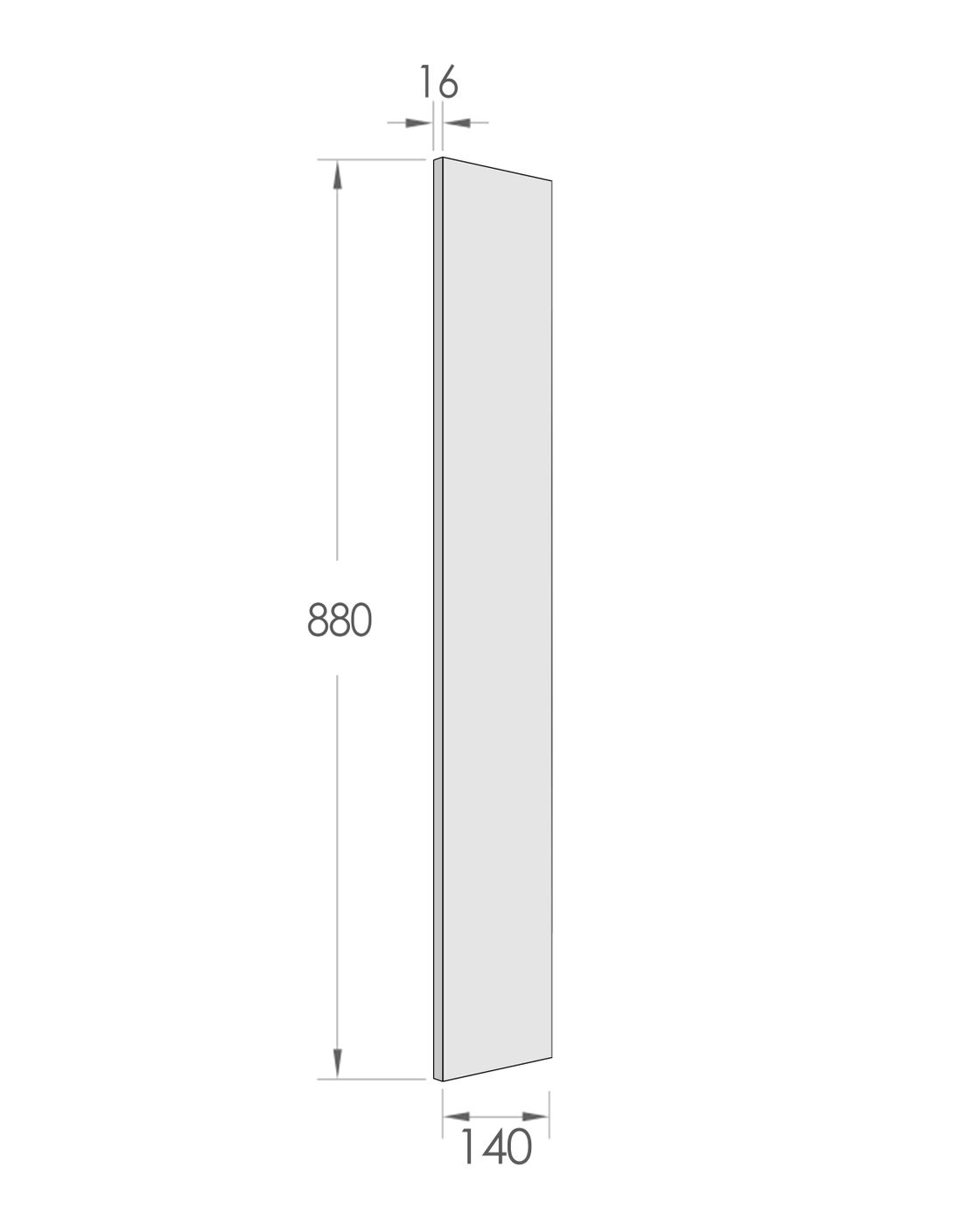 Filler 880x140x16 Polyurethane Black