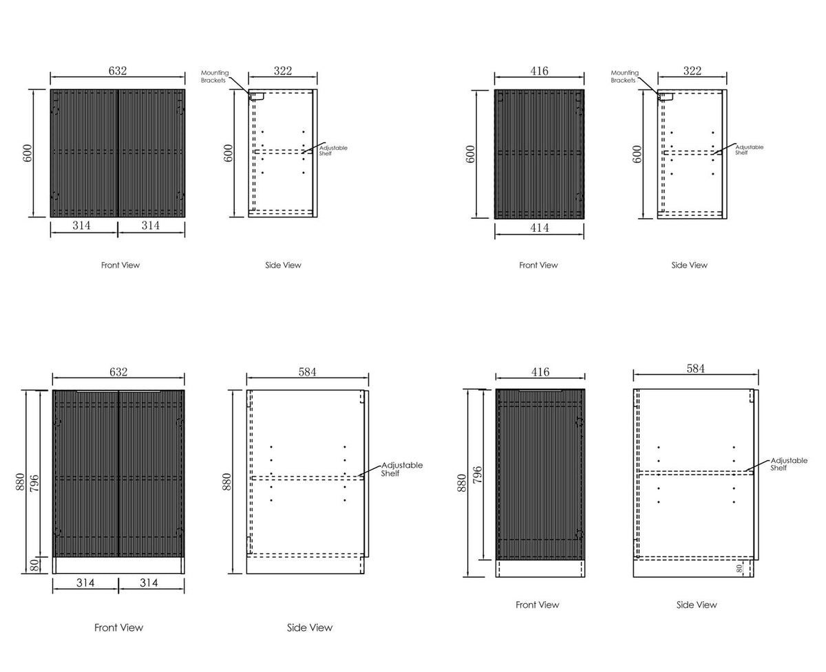 Bondi Fluted White Laundry Kit 1715x600x2100 - finish and profile close-up (31 of 49)