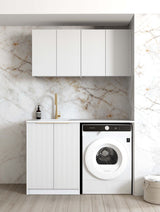 Bondi Fluted White Laundry Kit 1305x600x2100