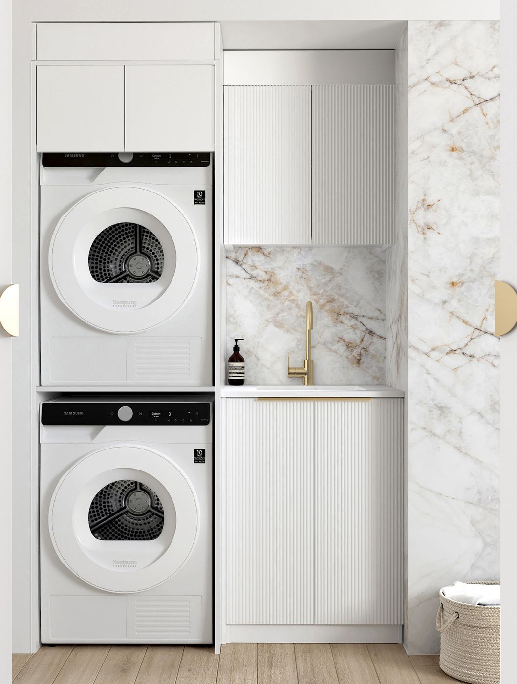 Bondi Fluted White Laundry Kit 1305x600x2100 - rear mounting detail (22 of 46)