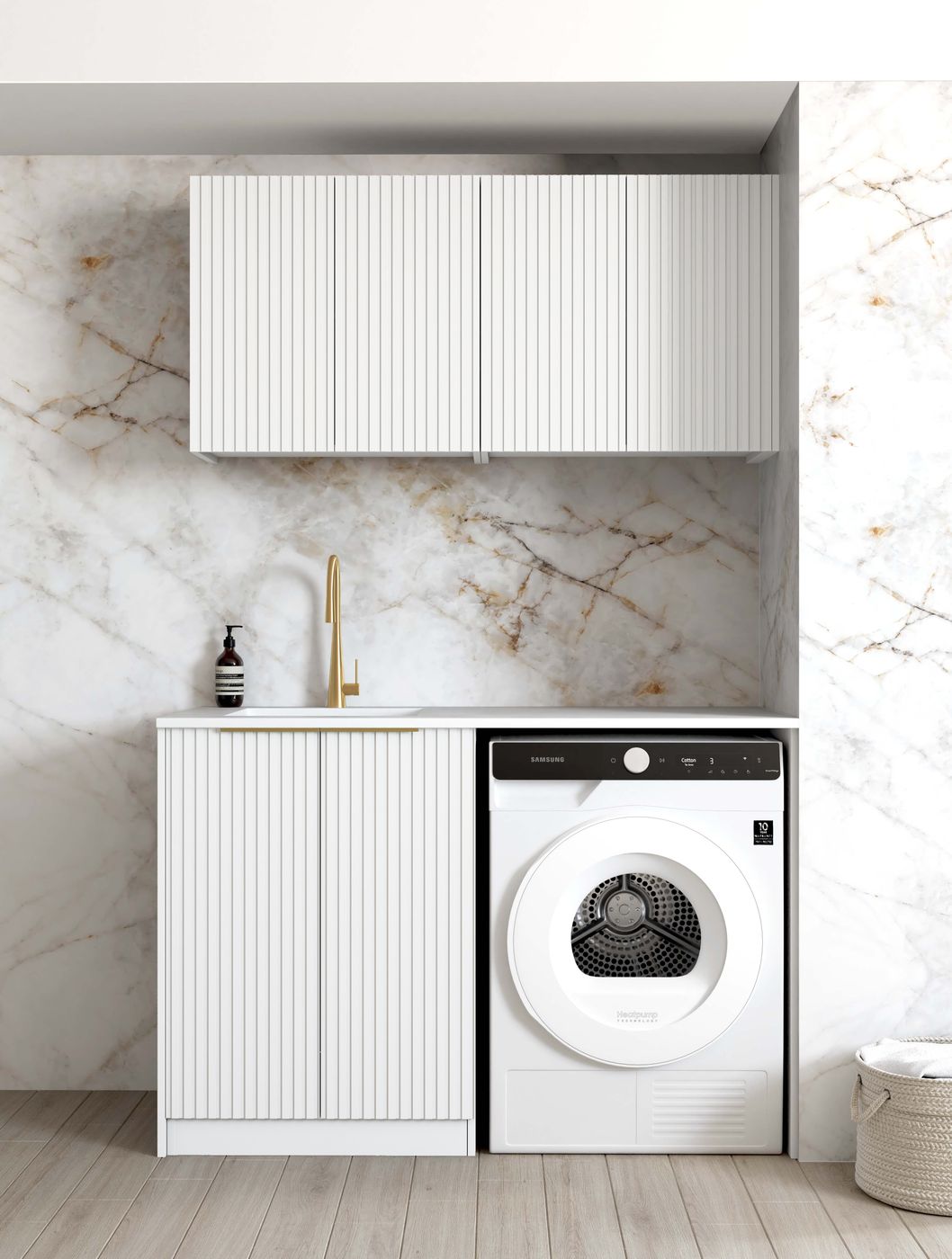 Noosa Fluted White Laundry Kit 1305x600x2100
