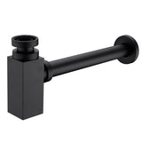 Bottle Trap Square Black 32/40mm Waste, 40mm Connection - front view