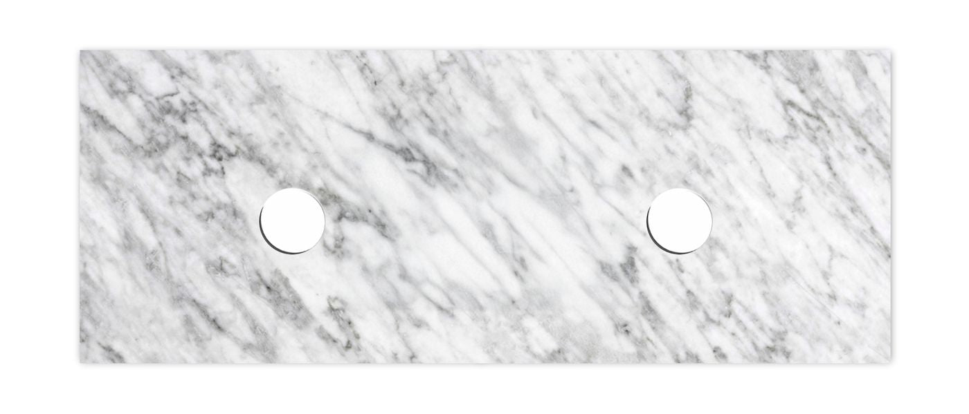 Natural Carrara Marble 1200x465x18 Top Double Bowl