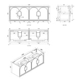 Laguna 1500mm Black American Oak Wall Hung Vanity