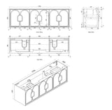 Laguna 1800mm Black American Oak Wall Hung Vanity