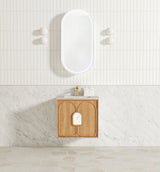 Laguna 600mm Natural American Oak Wall Hung Vanity