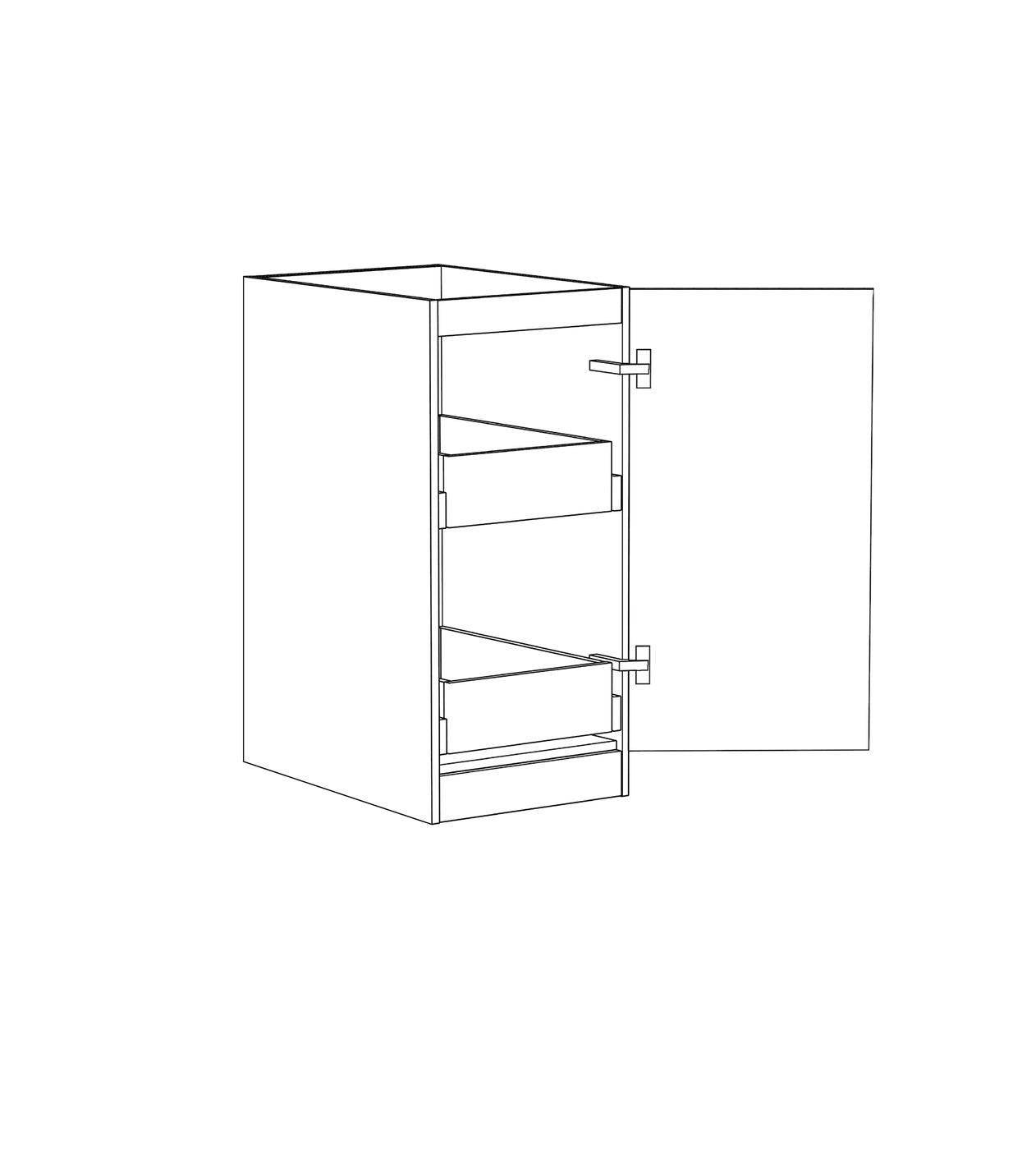 Noosa Fluted Laundry 415 White Base Cabinet with internal Drawer