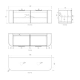 Bondi 1500mm Woodland Oak Fluted Curve Vanity - rear mounting detail