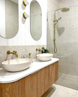 Bondi 1500mm Woodland Oak Fluted Curve Vanity - full product view