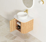 Bondi 600mm Woodland Oak Fluted Curve Vanity (12TH & NTH Only)