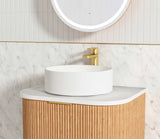 Bondi 600mm Woodland Oak Fluted Curve Vanity (12TH & NTH Only)