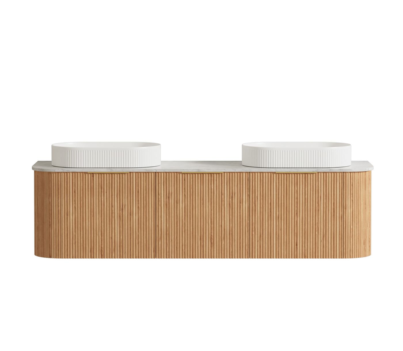 Bondi 1800mm Woodland Oak Fluted Curve Vanity