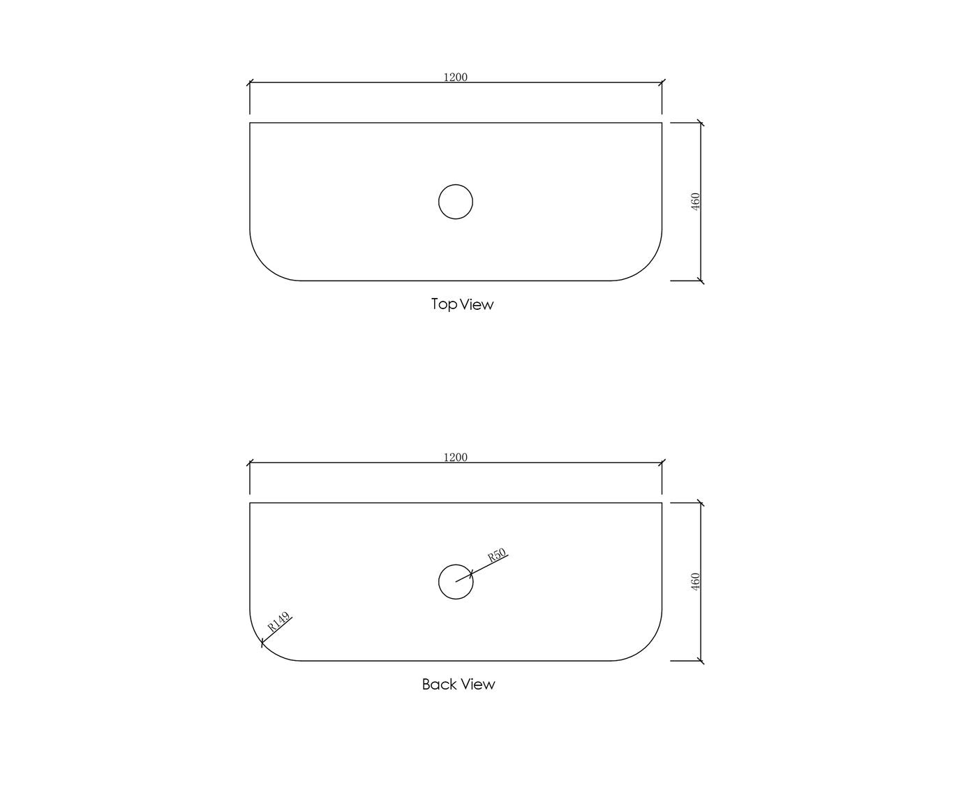 Bondi 1200mm Natural Oak Wall Hung Curve Vanity