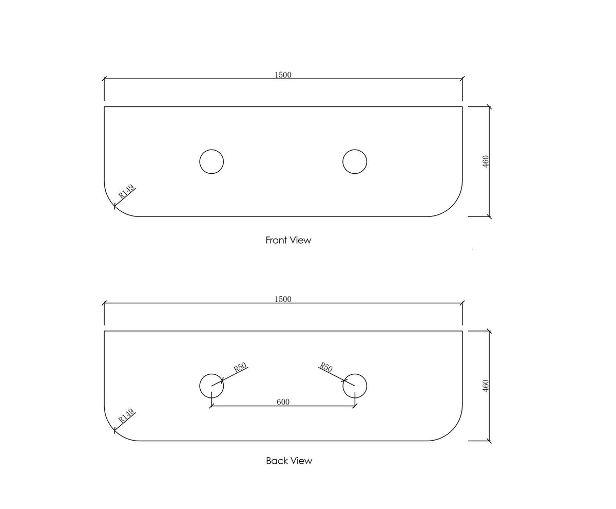 Otti Bondi Vanity 1500mm Double Basin