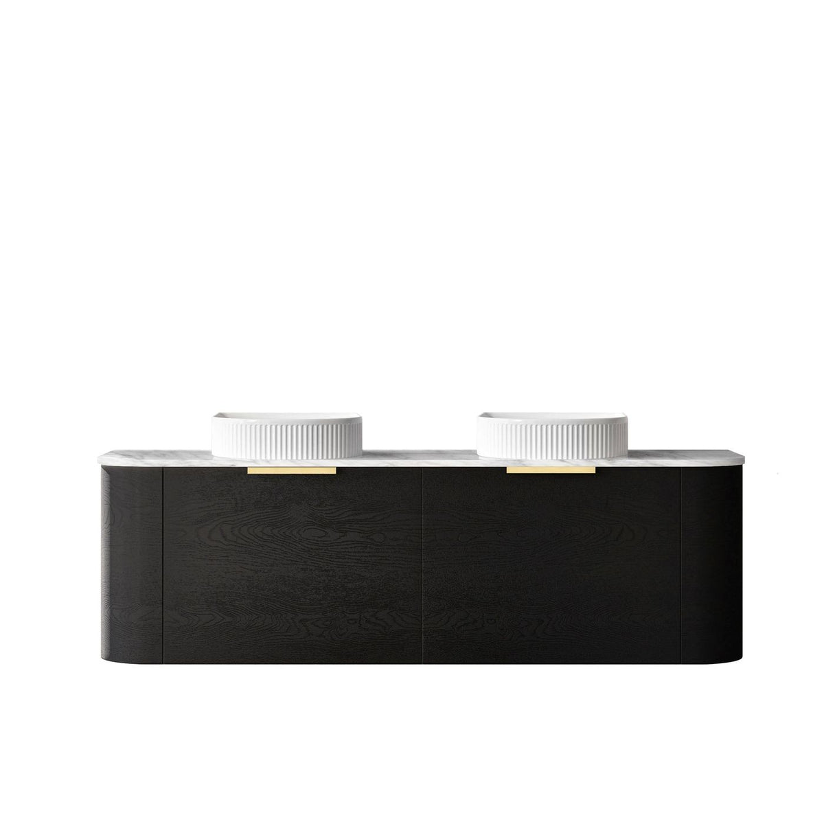 Bondi 1500mm Black Oak Wall Hung Curve Vanity - alternative product view