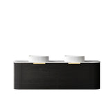 Bondi 1500mm Black Oak Wall Hung Curve Vanity - alternative product view