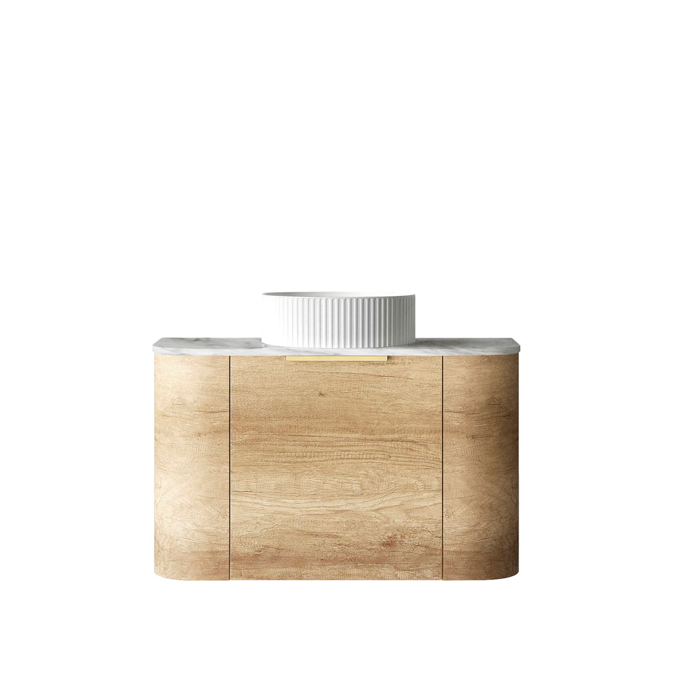 Bondi 750mm Natural Oak Wall Hung Curve Vanity (12TH & NTH Only)