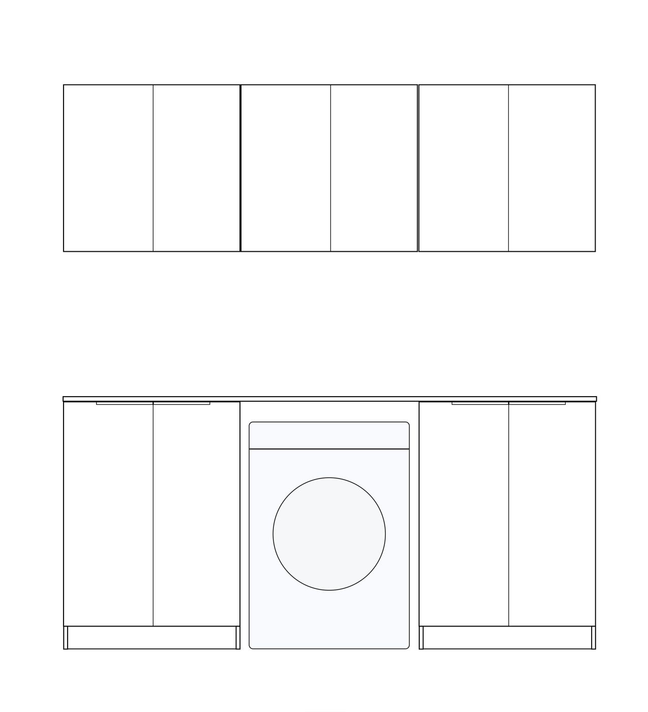 Bondi Fluted White Laundry Kit 1960x600x2100