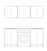 Bondi Fluted White Laundry Kit 1960x600x2100
