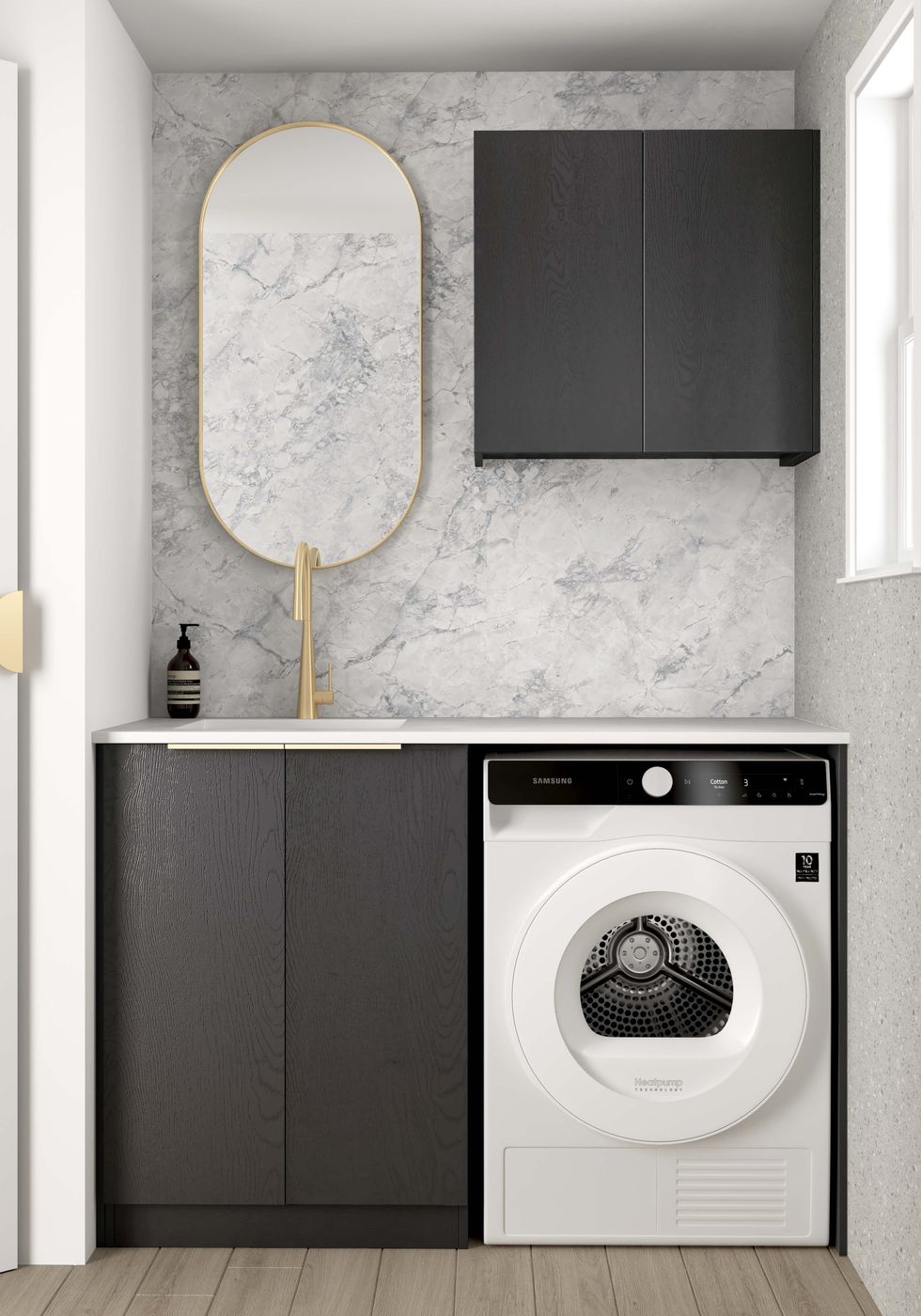 Byron/Bondi Black Oak Laundry Kit 1305x600x2100