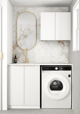 Bondi Fluted White Laundry Kit 1305x600x2100