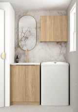 Byron/Bondi Natural Oak Mini Laundry - front view, bathroom accessory