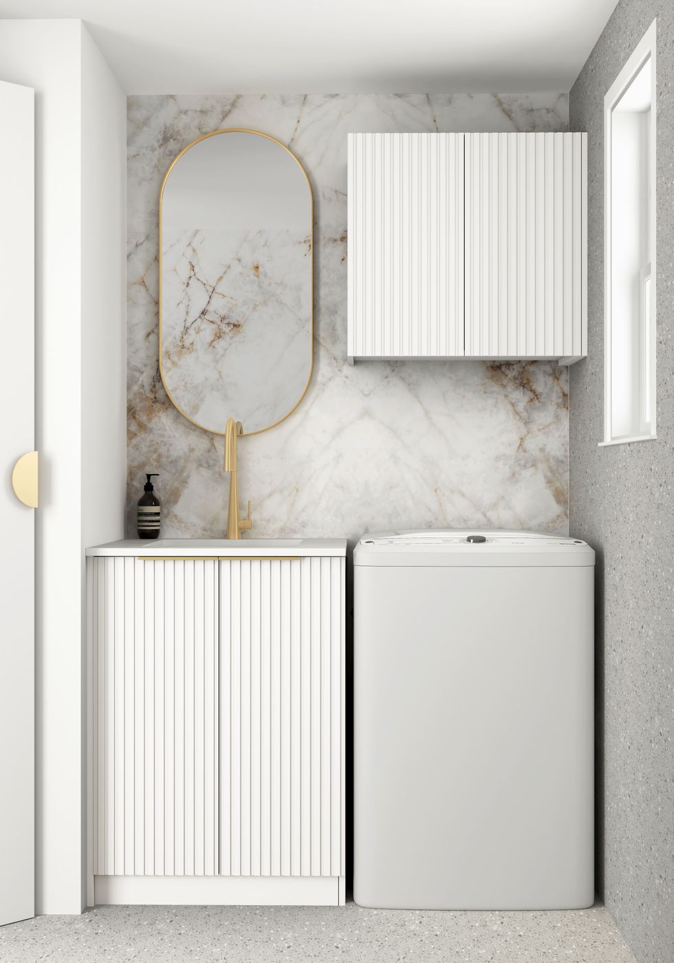 Noosa Fluted White Mini Laundry