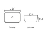 Artis O'96 455x325x135 Matte Black & Gloss White Oval Basin Ultra Slim