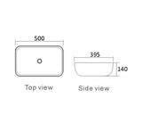 Artis Square 500x395x140 Matte Black & Matte White Basin