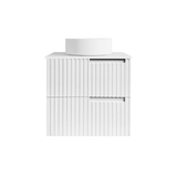 Noosa Fluted 600mm Satin White Wall Hung Vanity