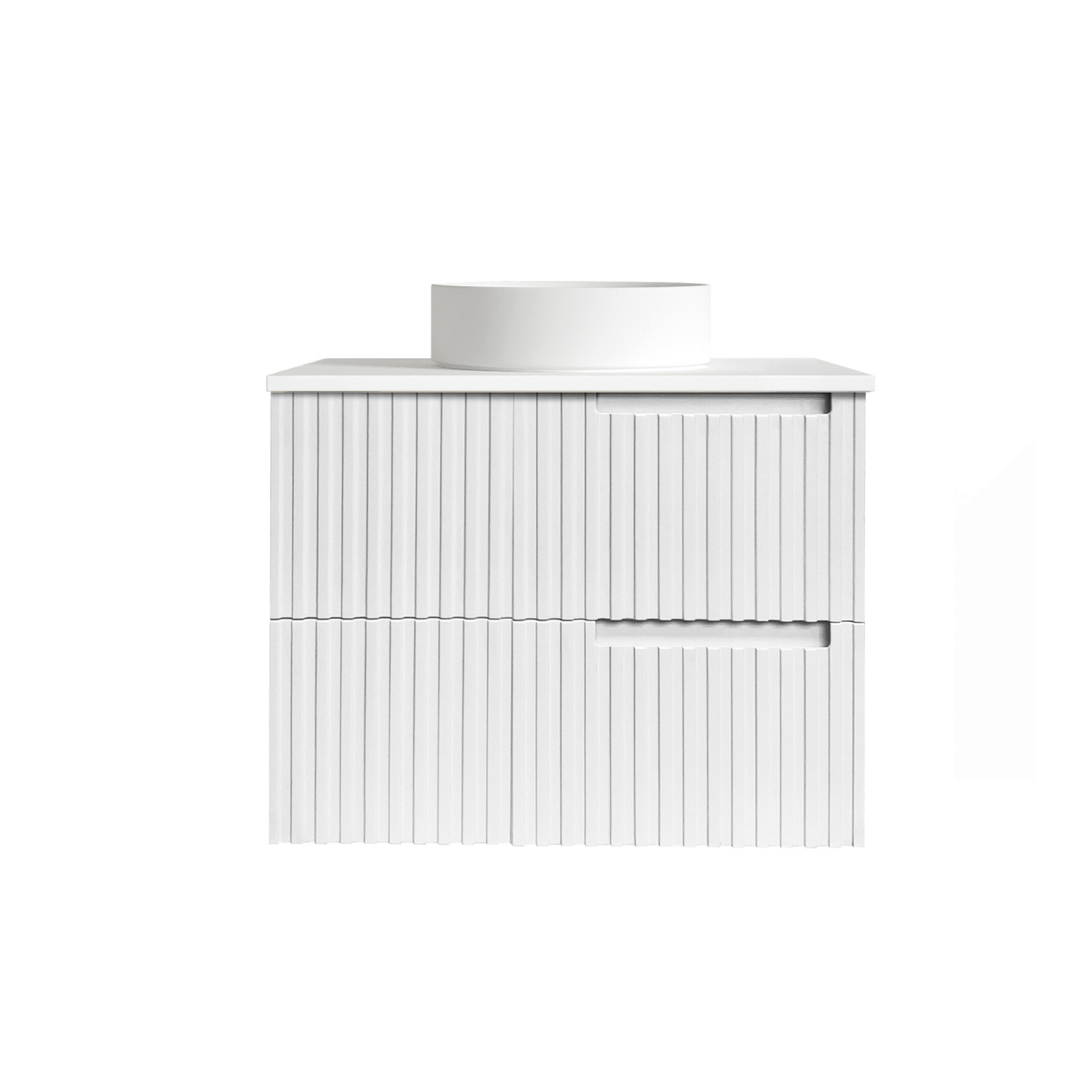 Noosa Fluted 750mm Satin White Wall Hung Vanity
