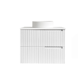 Noosa Fluted 750mm Satin White Wall Hung Vanity