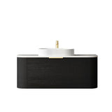 Bondi 1200mm Black Oak Wall Hung Curve Vanity