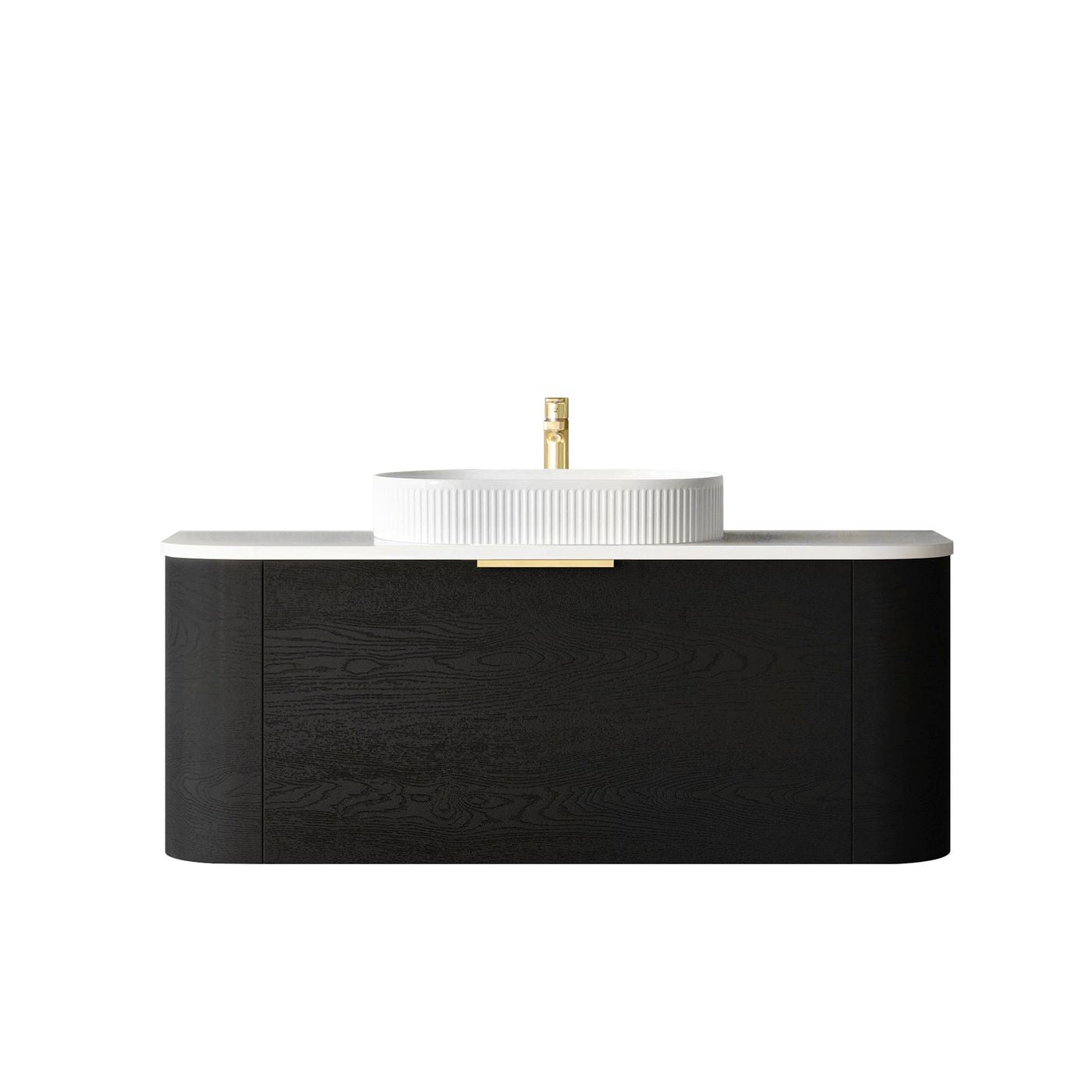 Bondi 1200mm Black Oak Wall Hung Curve Vanity
