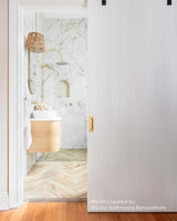 Bondi 600mm Natural Oak Wall Hung Curve Vanity (12TH & NTH Only) - finish and profile close-up (15 of 22)